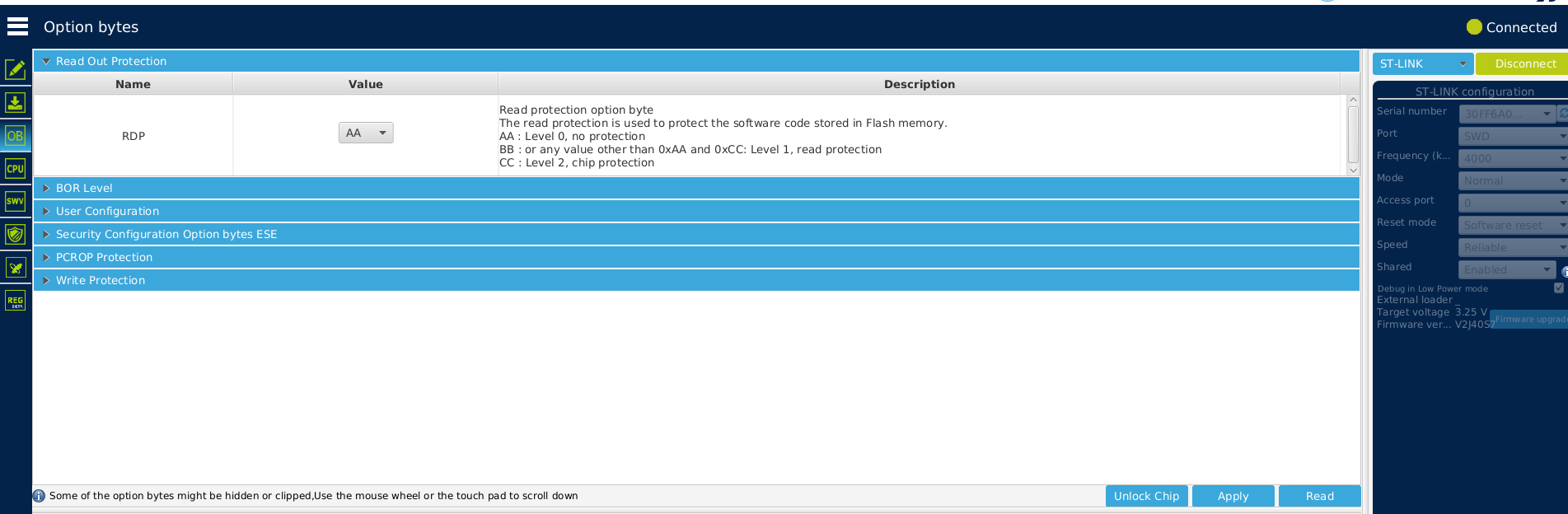 Option bytes